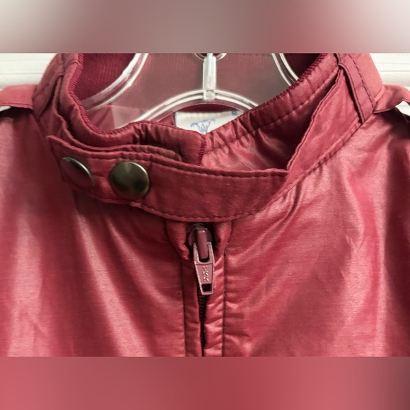 VINTAGE 1980s WRANGLER DARK RED MOTO NYLON BOMBER JACKET - Picture 6 of 8